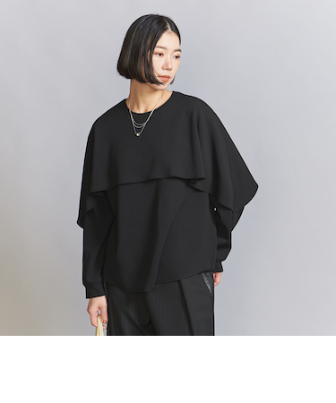 【WEB限定 Wardrobe DAILY MINIMAL】ケープフリル レイヤーカットソー