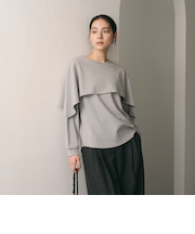 【WEB限定 Wardrobe DAILY MINIMAL】ケープフリル レイヤーカットソー
