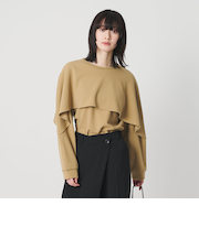 【WEB限定 Wardrobe DAILY MINIMAL】ケープフリル レイヤーカットソー