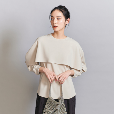 【WEB限定 Wardrobe DAILY MINIMAL】ケープフリル レイヤーカットソー