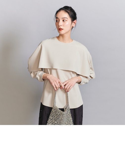 【WEB限定 Wardrobe DAILY MINIMAL】ケープフリル レイヤーカットソー