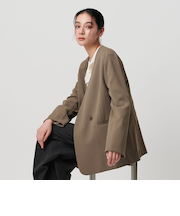 【WEB限定 Wardrobe DAILY MINIMAL】ダブルクロス カラーレスジャケット ウォッシャブル
