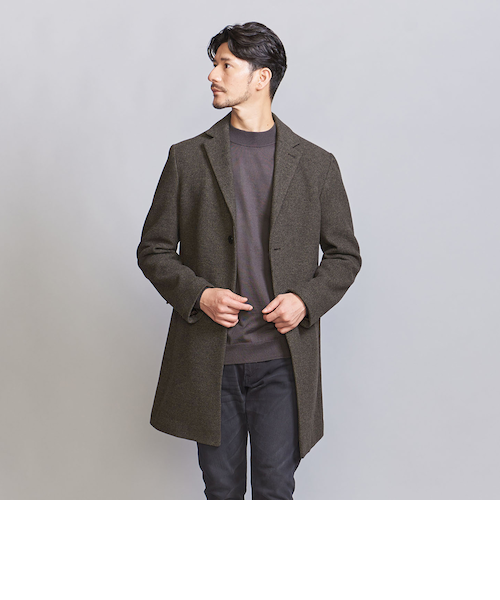 BY ダブルフェイス メルトン レイズドネック コート｜ビューティー