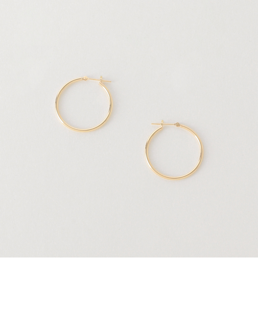 K10イエローゴールド パイプピアス