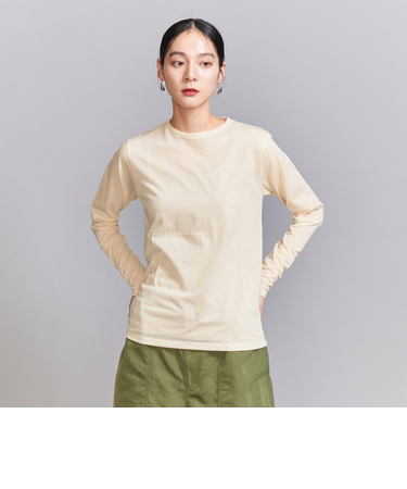 コットンナイロン天竺 シアー クルーネック Tシャツ