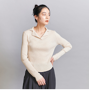 コットンリブ オープンカラーニット ウォッシャブル