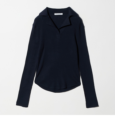 コットンリブ オープンカラーニット ウォッシャブル