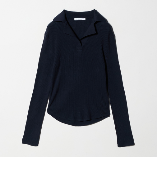 コットンリブ オープンカラーニット ウォッシャブル