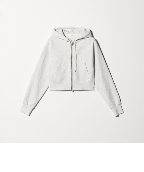 コットン ショートフロントジップパーカー