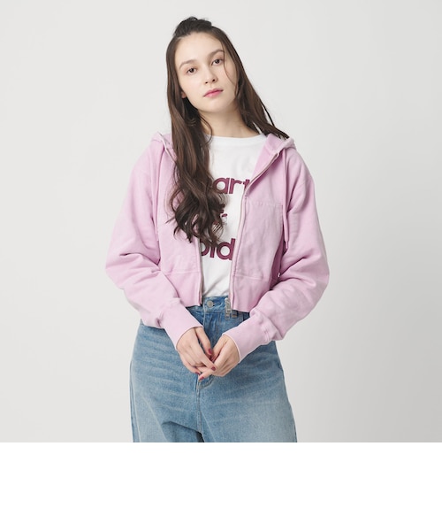 B&Y コットンショートフロントジップパーカー コットン ショートフロントジップパーカー｜ビューティー＆ユース