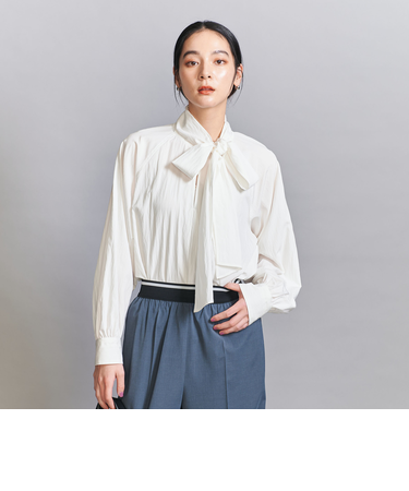 【WEB限定 Wardrobe DAILY MINIMAL】リボンタイブラウス -2WAY/ウォッシャブル-