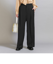 【WEB限定 Wardrobe DAILY MINIMAL】ダブルクロス タックワイドストレートパンツ -ウォッシャブル-