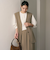 【WEB限定 Wardrobe DAILY MINIMAL】ダブルクロス リボンベルトジレ ウォッシャブル