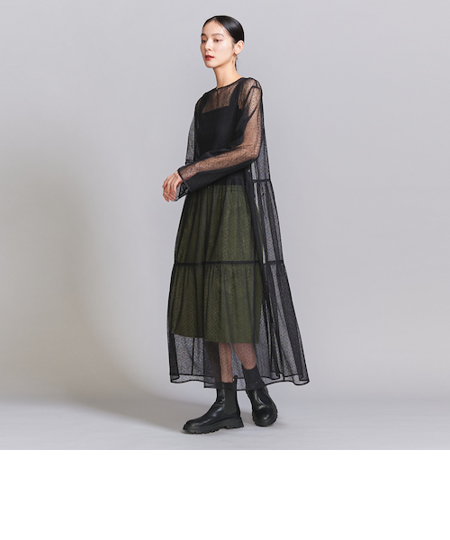 BEAUTY&YOUTH ユナイテッドアローズ　2wayレースロングワンピース レース ロングワンピース -2WAY-｜ビューティー＆ユース