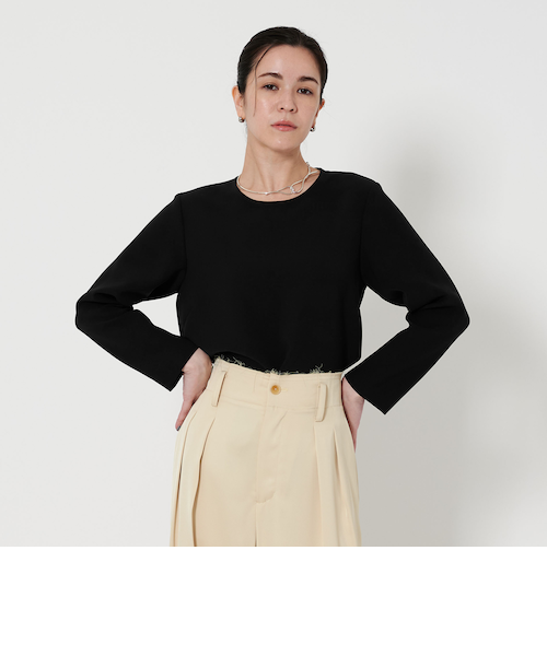 洗える】ライトダブルクロス フリルデザインブラウス｜アイシービーの