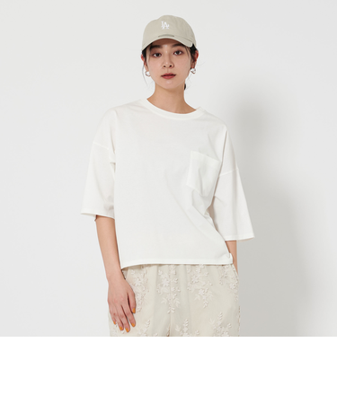 ドルマンスリーブ ポケット Tシャツ -接触冷感-
