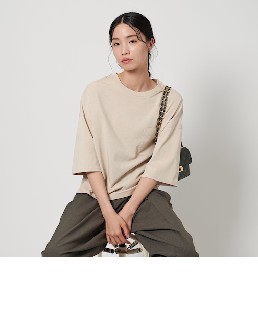 ドルマンスリーブ ポケット Tシャツ -接触冷感-