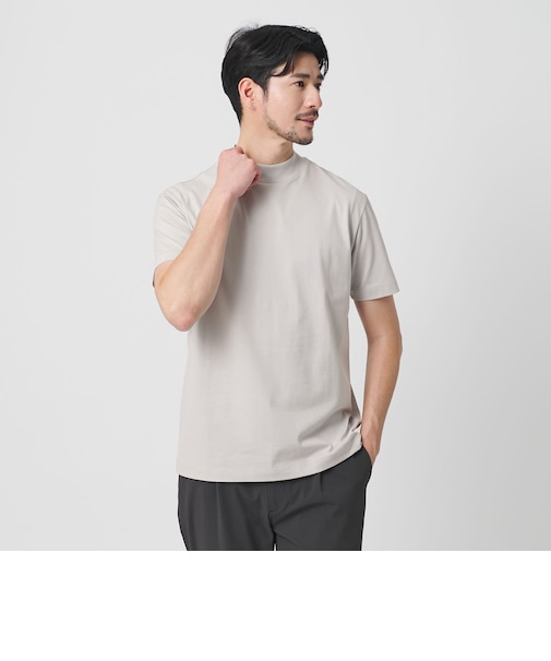 【WEB限定 WARDROBE SMART】クリア  ガスコットン モックネック カットソー【抗菌・防臭】