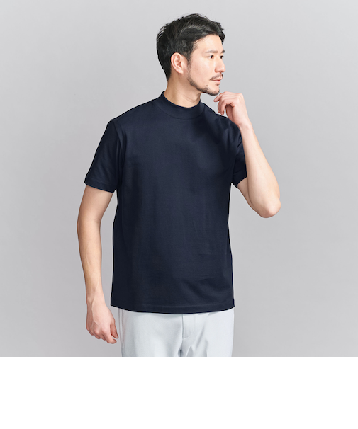 【WEB限定 WARDROBE SMART】クリア  ガスコットン モックネック カットソー【抗菌・防臭】