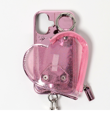 ＜ajew＞PVC HEART PLANET POCKET iPhone16ケース