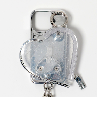 ＜ajew＞PVC HEART PLANET POCKET iPhone16Proケース