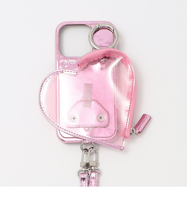 ＜ajew＞PVC HEART PLANET POCKET iPhone15Proケース