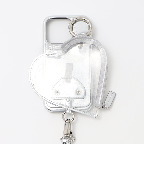 ＜ajew＞PVC HEART PLANET POCKET iPhone15Proケース