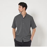 【WEB限定 WARDROBE SMART】ドレープ  バンドカラー スキッパーシャツ