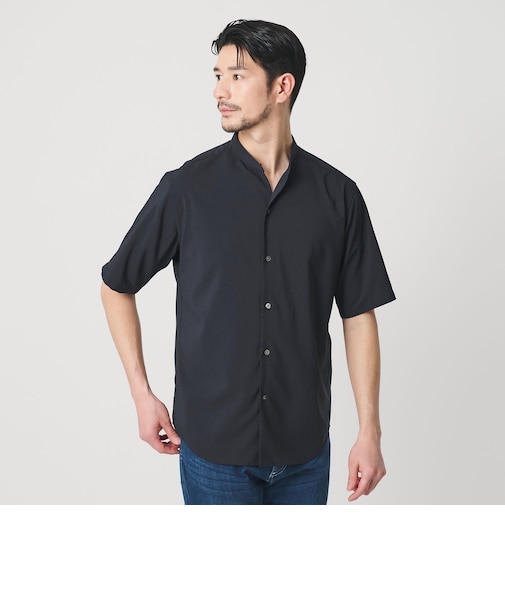 【WEB限定 WARDROBE SMART】ドレープ  バンドカラー スキッパーシャツ