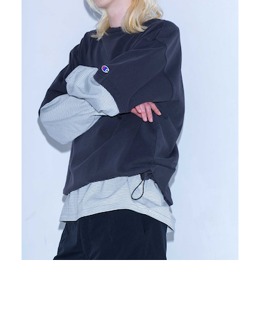 ＜Champion × monkey time＞ ピグメント ドローコード Tシャツ