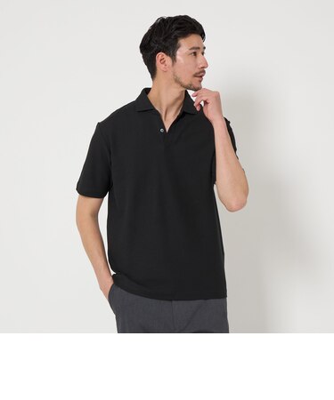 【WEB限定 WARDROBE SMART】ステイ クリーン ピケ スキッパー ポロシャツ【抗菌防臭】