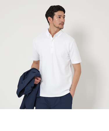 【WEB限定 WARDROBE SMART】ステイ クリーン ピケ BD ポロシャツ【抗菌・防臭】