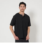 【WEB限定 WARDROBE SMART】ステイ クリーン ピケ ヘンリーネック Tシャツ【抗菌・防臭】