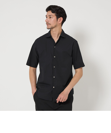 【WEB限定 WARDROBE SMART】コットン ワイドカラー スキッパーシャツ