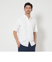 【WEB限定 WARDROBE SMART】コットン ワイドカラー スキッパーシャツ