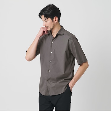 【WEB限定 WARDROBE SMART】コットン ワイドカラー スキッパーシャツ