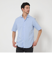 【WEB限定 WARDROBE SMART】コットン ワイドカラー スキッパーシャツ