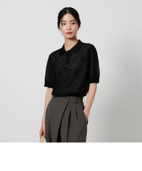 メッシュ ポロニット ―ウォッシャブル― ブラック メッシュ ポロニット -ウォッシャブル-｜ビューティー＆ユース