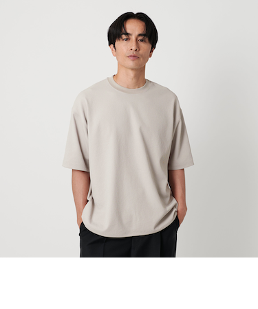 Air Dobby ワイドテーパード クルーネック Tシャツ -ヨコストレッチ 吸水速乾性-