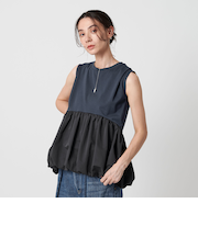【WEB限定】ペプラムバルーン ノースリーブプルオーバー -ウォッシャブル-