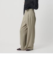 ポリエステルブレンド ２タック タブワイドパンツ