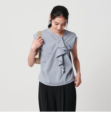 【WEB限定】ラッフルフレンチスリーブ プルオーバー -汗染み防止-