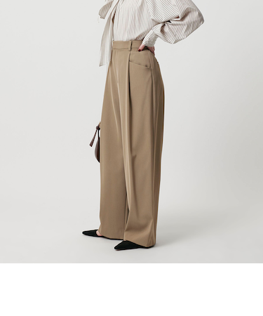 ポリエステルブレンド ツイルバックゴムパンツ