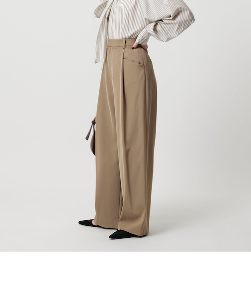 ポリエステルブレンド ツイルバックゴムパンツ