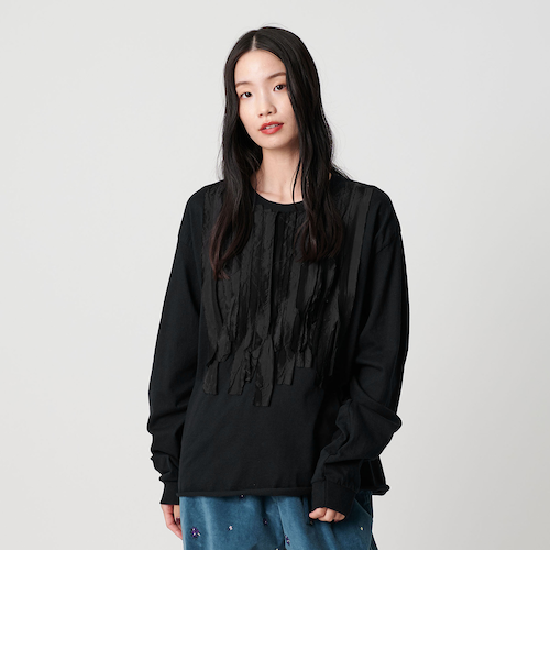 Y/Project ワイプロジェクト ロングスリーブカットソー ブラック Y-3 - グラフィックロングスリーブTシャツ / U GFX LS TEE