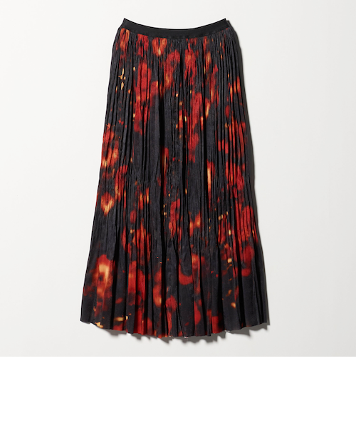 08sircus スリーブアーツプリーツスカート S 黒 08sircus (ゼロエイトサーカス) Drape satin pleated skirt