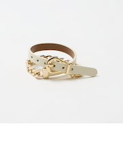 メタルチェーン×レザーベルト ブレスレット