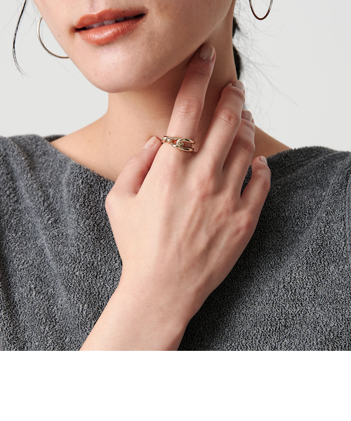 日本未入荷【CaitlynMinimalist】ミックスメタルノットリング Caitlyn Minimalist】ミックスメタルノットリング☆国内発 指輪