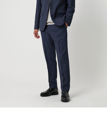 ピンヘッド ポリエステル ノープリーツ スリムパンツ セットアップ対応可能