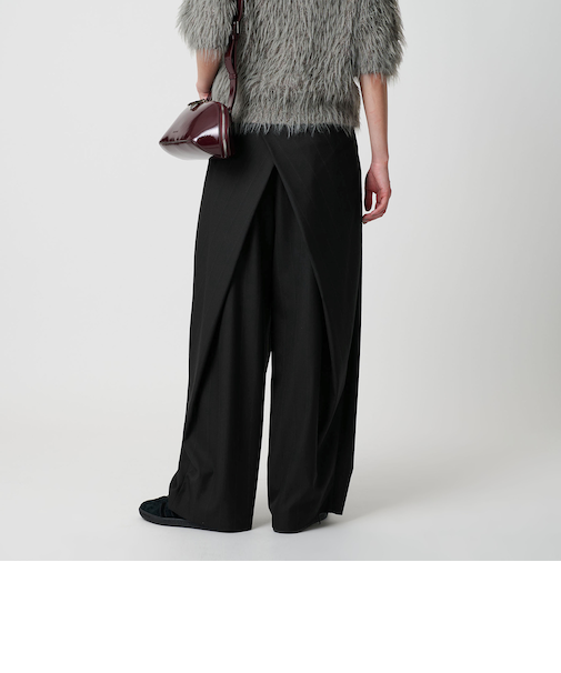 バックラップ タックワイドパンツ -ウォッシャブル-